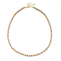 Chaînes Style Bohême Or Couleur Mignon Collier De Perles De Verre Multicolore Court Sautoirs Charme Colliers Doux Cou Bijoux Pour Femmes Filles