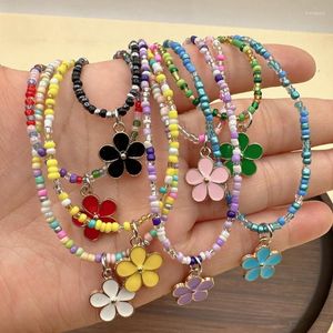 Chaînes collier de perles bohème perles d'été perle fleur hawaïen bijoux de plage adaptés aux dames et aux filles