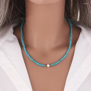 Chaînes bohème mode Imitation perle collier ras du cou charme blanc eau douce naturelle pour femme bijoux