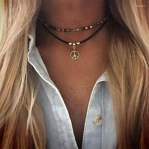 Chaînes Boho Coloré Colliers Ras Du Cou Pour Femmes Mode Ronde Soleil Multicouche Long Pendentif Collier Bijoux Accessoires Cadeau Collares