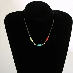 Chaînes Boho Collier de perles d'eau douce Mode coréenne Coloré Polymère Argile Perles Collier Pendentif Été À La Main Plage Femme Bijoux