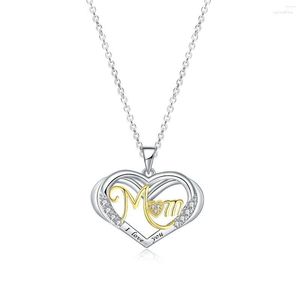 Chaînes BONISKISS 925 en argent Sterling dames collier amour coeur maman lettres pendentif bijoux fins fête des mères cadeau pour 2023