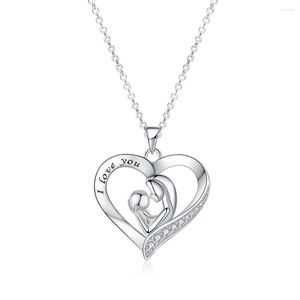 Chaînes BONISKISS 925 pendentif en argent Sterling colliers amour maman cadeau grande maman opale coeur collier fête des mères pour