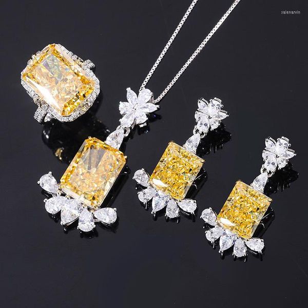 Chaînes Marque Véritable Luxe Véritables Bijoux S925 Argent Tiktok Carbone Diamant Carré Géométrie Goujon D'oreille Femme 8 10 Pendentif Anneau 12 16 Salut