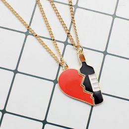 Chaînes coeur brisé souhait bouteille Puzzle cadeau pendentif collier pour amis longs colliers Laye femmes à la mode