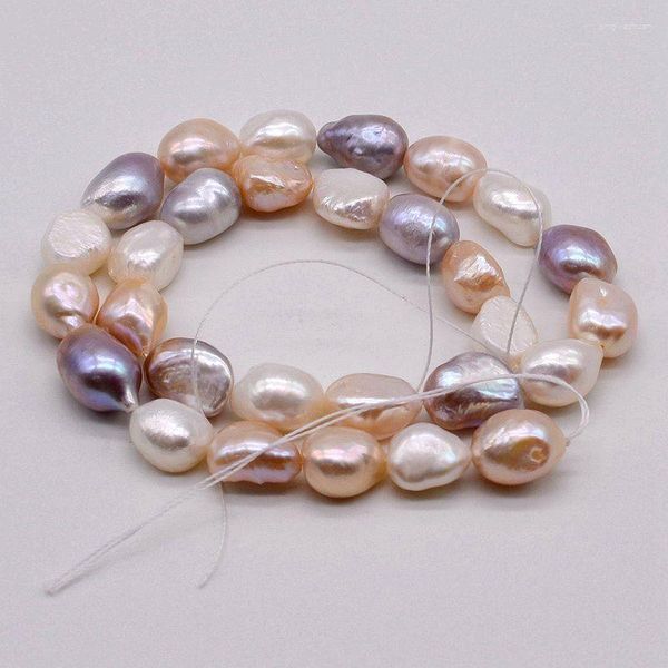 Chaînes perles baroques en vrac 38cm de Long 12mm diamètre collier de perles d'eau douce naturelles bricolage accessoires de bijoux semi-finis