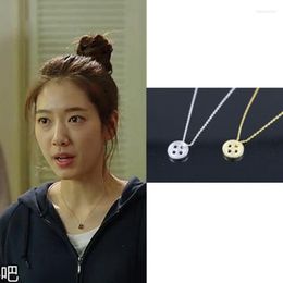 Chaînes bouton médecins Sin Hye Park Hyun Bin souvenirs drame oreille coréen collier pour femmes fille amant cadeau
