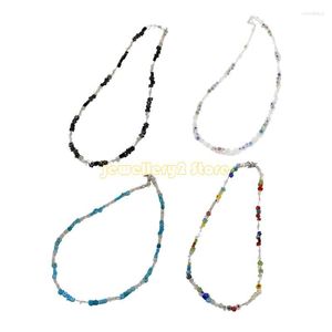 Chaînes C9GF collier de perles florales collier tour de cou perlé chaîne pour femme filles