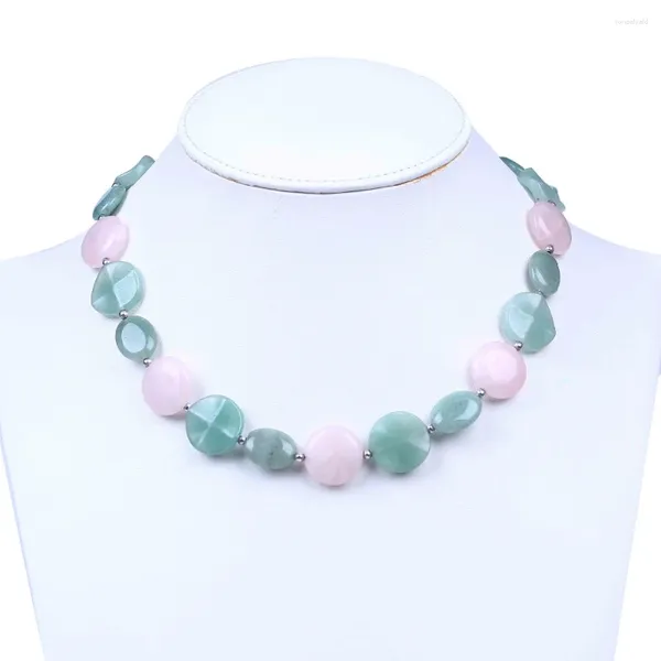 Chaînes Candy Couleur Popcorn Pierre Vermillon Vert Dangling Avec Argent Perle Bijoux Femmes Collier Ras Du Cou Pour Cadeaux De Noël