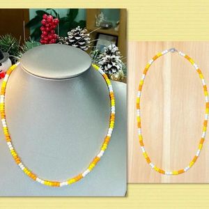 Chaînes Candy Corn Collier Automne Perlé Jaune Halloween Bijoux Femme Y2k 2023