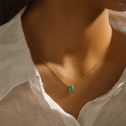 Chains Canner 925 Collier en argent sterling pour femmes Gemstone Turquoise Zircon Chain Gol