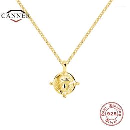 Cadenas CANNER 925 Collar de plata esterlina para mujeres Trabajador campesino Estatua Elefante Colgante Cadena Gargantilla Collares Joyería Collares1