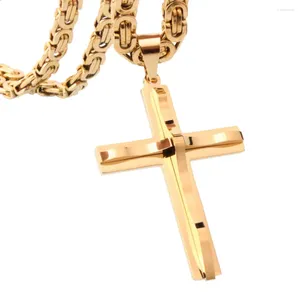 Ketens katholieke kerk polijsten glad roestvrij staal Jezus kruis ketting religie Crucifix crucifix hangende mode sieraden voor mannen vrouwen