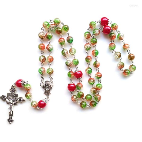 Chaînes Chapelet catholique Marie Bénédiction Collier de prière avec pendentif Amulette Vierge Croix H8WF