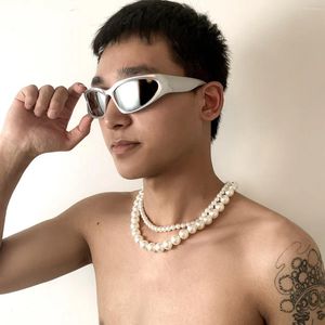 Ketten Promi-Stil Doppelschichtige Halskette Für Männer Online Schlüsselbeinkette Mit Perlen Kreatives Einfachheitsdesign Joker 4