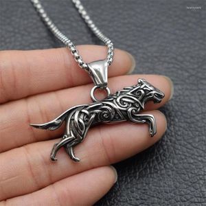 Ketens Keltische knoop Noordse dieren talisman sieraden roestvrij staal Viking wolf hanger ketting