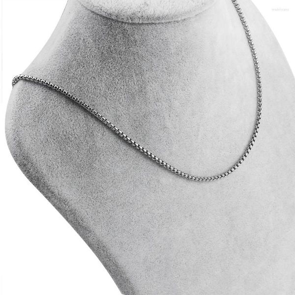 Chaînes chaîne colliers 2.5mm boîte carré perle lien hommes collier en acier inoxydable 316L pendentif mode Glamour bijoux bricolage cadeaux