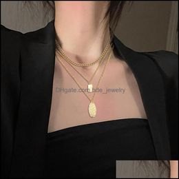 Ketens ketens modeontwerp dames metaal goud gelaagde initiële mtilayer ketting ketting sieraden cadeau accessoires drop levering nekla dho1h