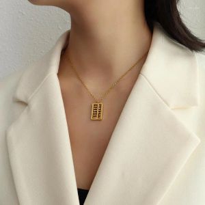 Ketens kettingen kleine vrouw abacus suan pan zhu berekende zorgvuldig kleine sleutelbeen sexy ketting titanium staal Chinese stijl