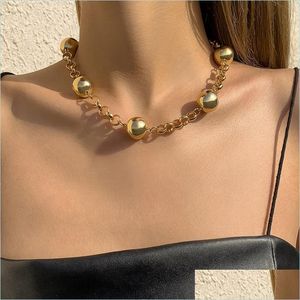 Ketens ketens shixin punk korte choker ketting hanger kleine bal ccb ketting sleutelbeen mode voor vrouwen statement 3504 Q2 drop dhlzs