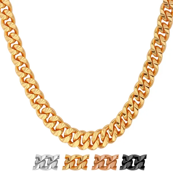 Cadenas ChainsPro Cadena para hombres Collar de hiphop Venta al por mayor Oro rosa / Pistola negra / Oro / Color plata Eslabón cubano Joyería Kpop N636