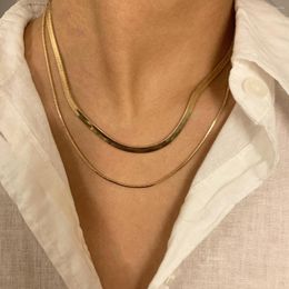 Cadenas encanto mujer serpiente 2 unids/set Punk cadena gargantilla collar para múltiples capas Metal Simple moda Jwewlry