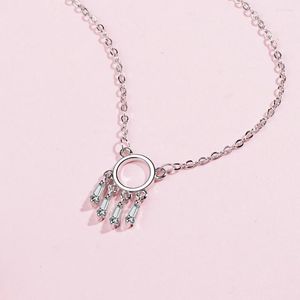 Chaînes Charme Argent Couleur Zircon Dream Catcher Collier Pour Femmes Fille Cadeau De Noël