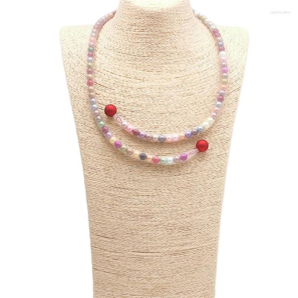 Chaînes breloques perle perles collier pour femmes Boho réglable clavicule chaîne élégant pendentif demoiselle d'honneur cadeau maille tour de cou