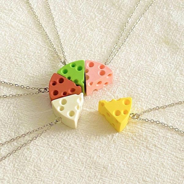 Chaînes gâteau au fromage collier doux Triangle pendentif fille mignon bonbons couleur résine femme Simple concepteur coréen bijoux cadeau