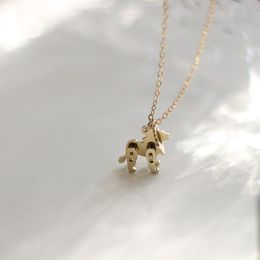 Ketens kinderlijke dieren leeuw hanglank ketting roestvrijstalen ketting rollen punk kettingen voor vrouwelijke mannen chic chockleerjuwelen cadeausschains