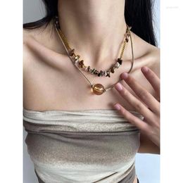 Cadenas Collar vintage chino tejido a mano para mujer con sentido de diseño avanzado: Cadena de collar para que las personas pequeñas se doblen y usen el cuello