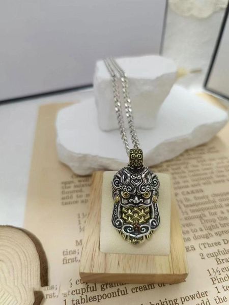 Chaînes Style chinois antique armure pendentif hommes collier Vintage dominateur Punk Hip Hop tendance collège beau petit ami cadeau