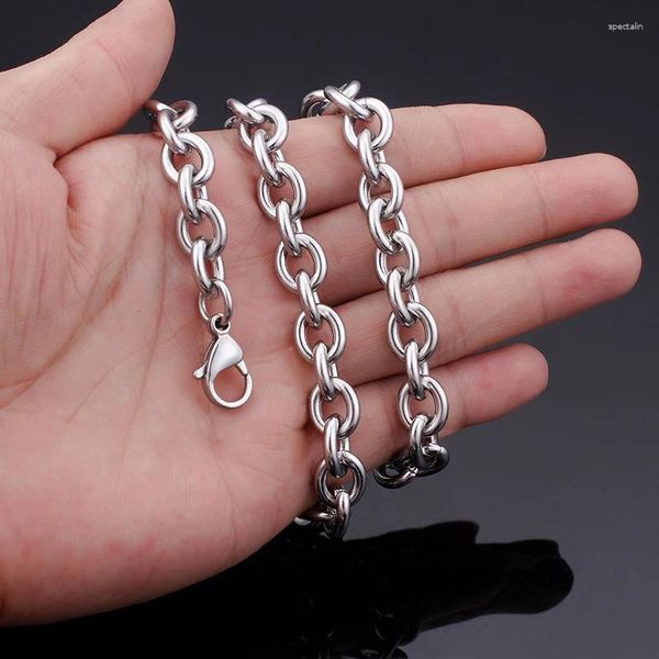 Cadenas Elija 5 piezas / lote a granel 18 ''-32 '' alto pulido 8 mm acero inoxidable liso Rolo enlace cadena collar hombres joyería envío gratis