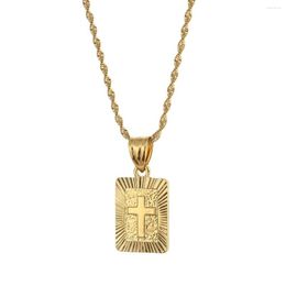 Chains Christian Cross Colliers Femmes Gold Colonité Christifix Crucifix Classic Jewelry Charm Pendant Jésus Religion Cadeau