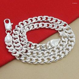 CHUANGCHENG Stijlvolle Verklaring Hoge Kwaliteit 10 MM 20 Inch 925 Sterling Zilveren Cubaanse Link Chain Kettingen