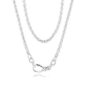 Kettingen dikke infinity knoop ketting ketting voor meisjes choker liefdesverklaring kettingen fijn 925 sterling zilveren vrouwen juweliers