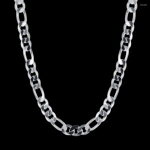 Cadenas clásicas de Plata de Ley 925, collar de cadena geométrica de 10MM para hombres y mujeres, regalos de joyería de boda de diseñador de moda de 20/24 pulgadas