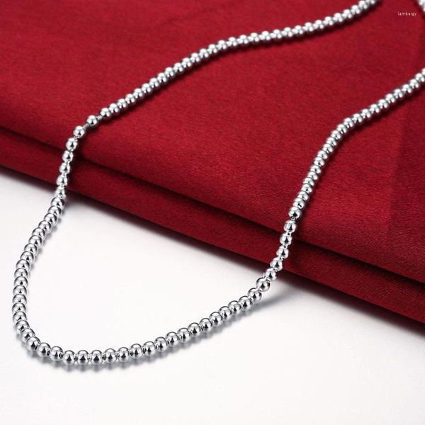 Cadenas clásicas de plata de ley 925 collares joyería 18 pulgadas hueco 4MM cuentas de Buda collar de moda para mujeres regalos de navidad