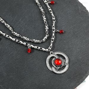 Cadenas Clásico Drama americano Hogar del Dragón Temporada 1 Princesa Rhaenyra Targaryen Collar de rubí rojo Joyería de moda Gift285q