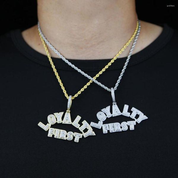 Chaînes Classique Hommes Petit Ami Hip Hop Collier Avec Plein Cz Pavé Fidélité Première Lettre Charme En Gros Gros Lourd Punk Colliers Bijoux