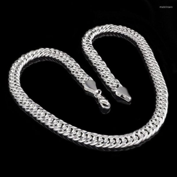 Chaînes Classic Punk Link Chain Collier pour hommes Femmes Argent Plaqué 1cm Largeur Bijoux Boy Cadeau Drop 20 pouces