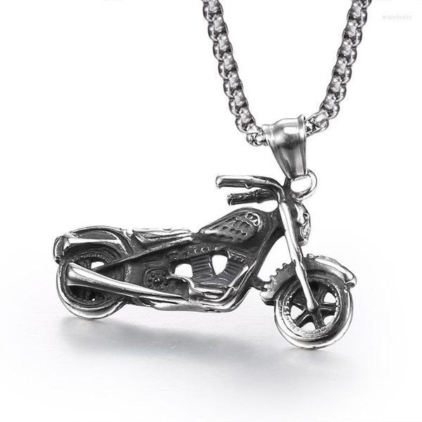 Chaînes Classique Rétro En Acier Inoxydable Moto Pendentif Collier Mode Hommes Squelette De Locomotive Pour Hommes Cadeau