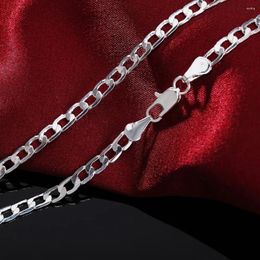 Catene Colore argento classico Collane Gioielli 16-30 pollici Squisita collana a catena laterale da 4 mm Regali di Natale di alta qualità