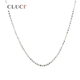 Chaînes Cluci 3pcs Collier chaîne 925 Popcorn en argent sterling 16 pouces 18 bijoux de mode SN023SB-1