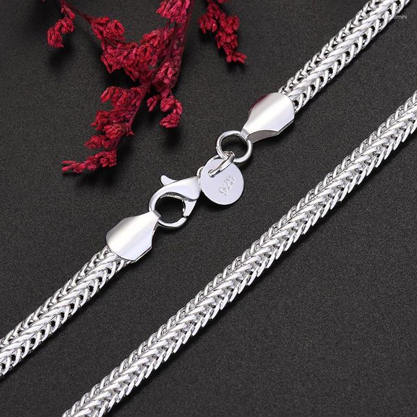 Cadenas Color estampado plata collar de cadena de moda para Mujeres Hombres señora joyería diseñador boda compromiso regalos 50 cm 20 pulgadas
