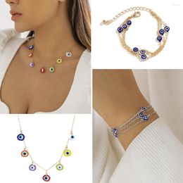 Chaînes couleur riz perle marguerite gland chaîne collier pour femmes Simple mode plaqué or dinde yeux pendentif 2023