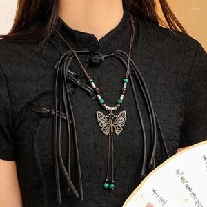 Kettingen Kleurrijke Keramiek Kralen Choker Ketting Bohemen Handgemaakte Vlinder Voor Vrouwen Trend Punk Kraag Hippie Sieraden Y08E