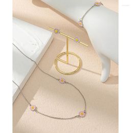 Kettingen kleurrijke madeliefje sieraden set ketting armband Anklet oorring meisjes accessoires