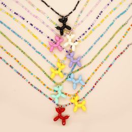 Chaînes colorées domestiques Mizhu acrylique stéréoscopique chien mélange et match collier pendentif pliant pour hommes et femmes avec un approvisionnement adéquat