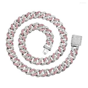 Chaînes Coloré Émail Strass Cubain Lien Chaîne Collier Bracelets Hip Hop Punk Gourmette Cristal Bijoux Cadeaux Pour Femmes Et Hommes